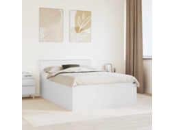 Vidaxl Estrutura Da Cama Branco 140 X 200 Cm Derivados De Madeira