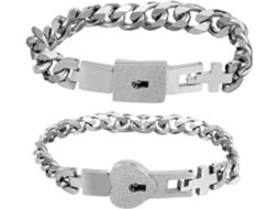 Pulseira Criativa Unissex Para Casais Em Aço Inoxidável Com Design De Corações Entrelaçados, De 2 Pulseiras.