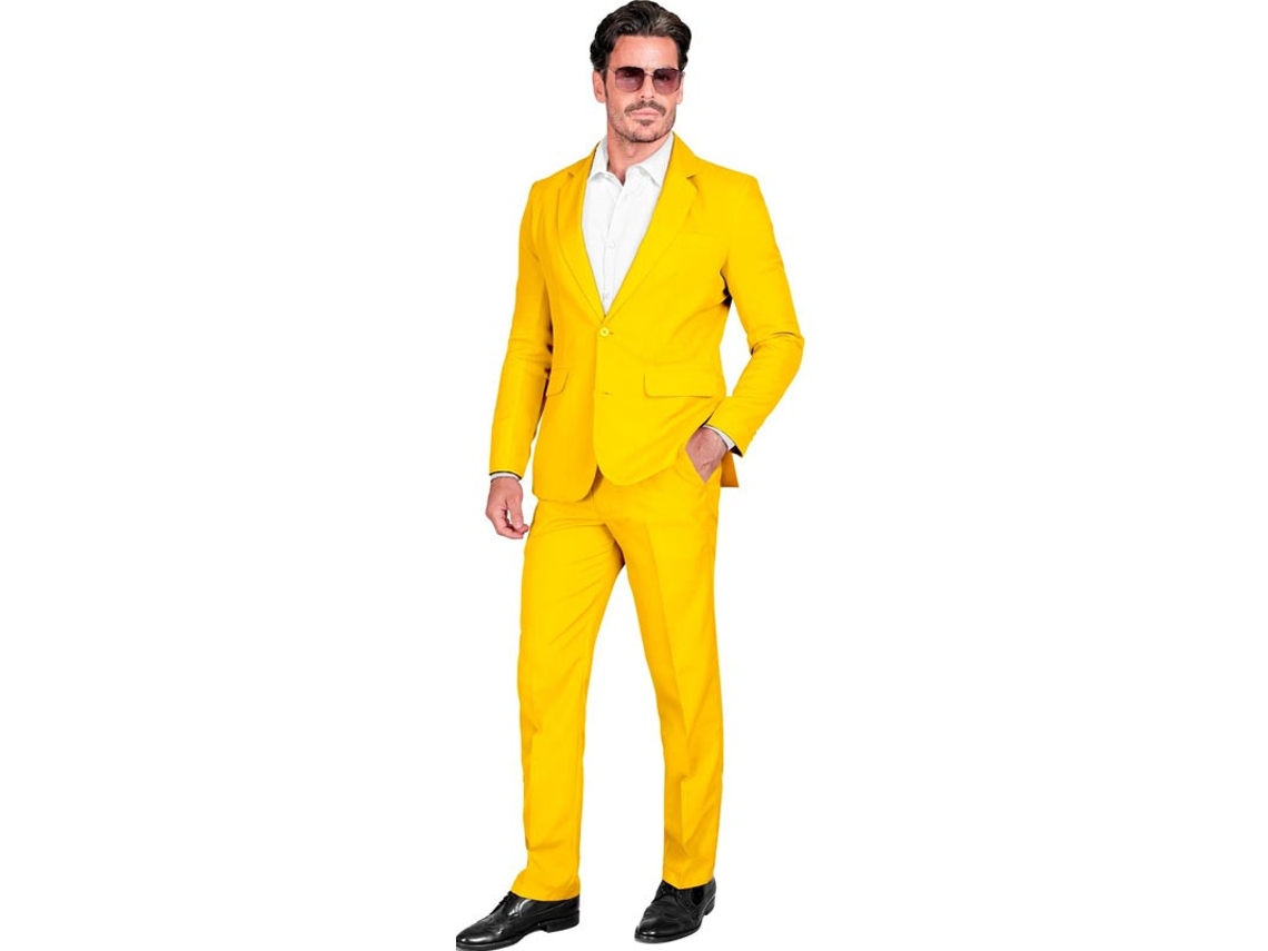 Engraçado e elegante terno Mr. amarelo para homens
