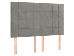 Cabeceira Cinza Light 144x5x118/128 Cm Veludo MAISON EXCLUSIVE