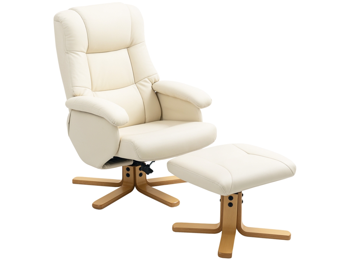 Poltrona extensível com pés de madeira,clássica,confortável,74x87x102 cm,bege PENGJIANG SHOP