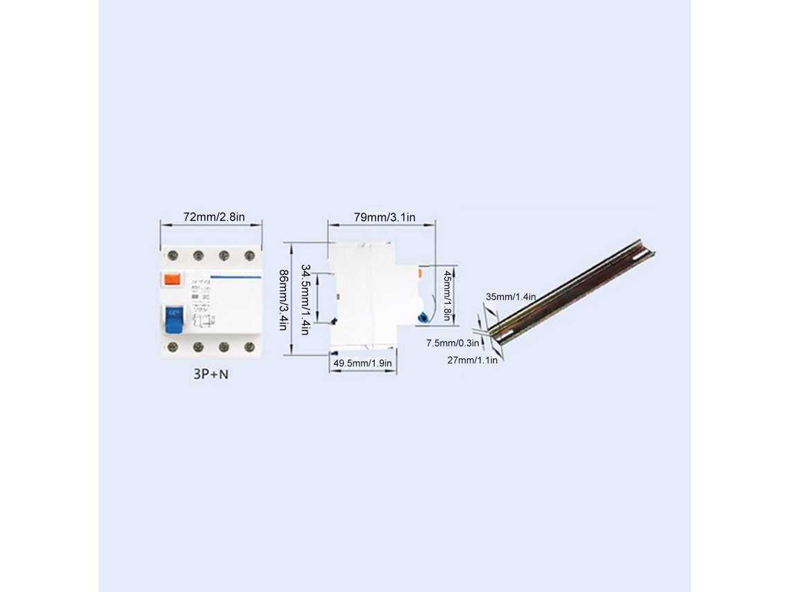 Yuru disjuntor Miniatura 3p+n 40a 400v com Proteção Contra Fuga de Corrente Retardante Ao Fogo Resistente Ao Calor