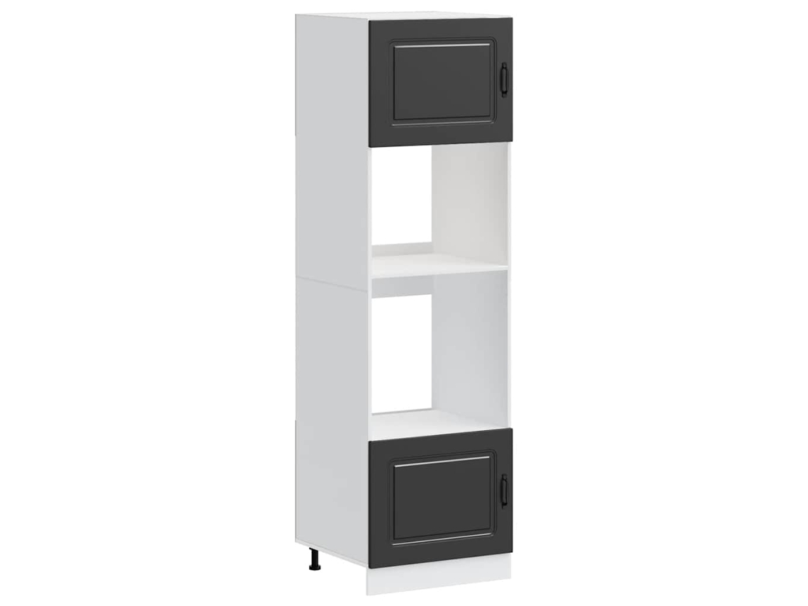 Conjunto de 2 Armários Kalmar Forno Provenientes da Madeira Preto MAISON EXCLUSIVE
