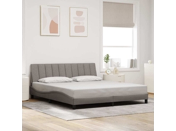 Vidaxl Estrutura De Cama Sem Colchão Hanko 180x200 Cm Tecido Castanho-acinzentado