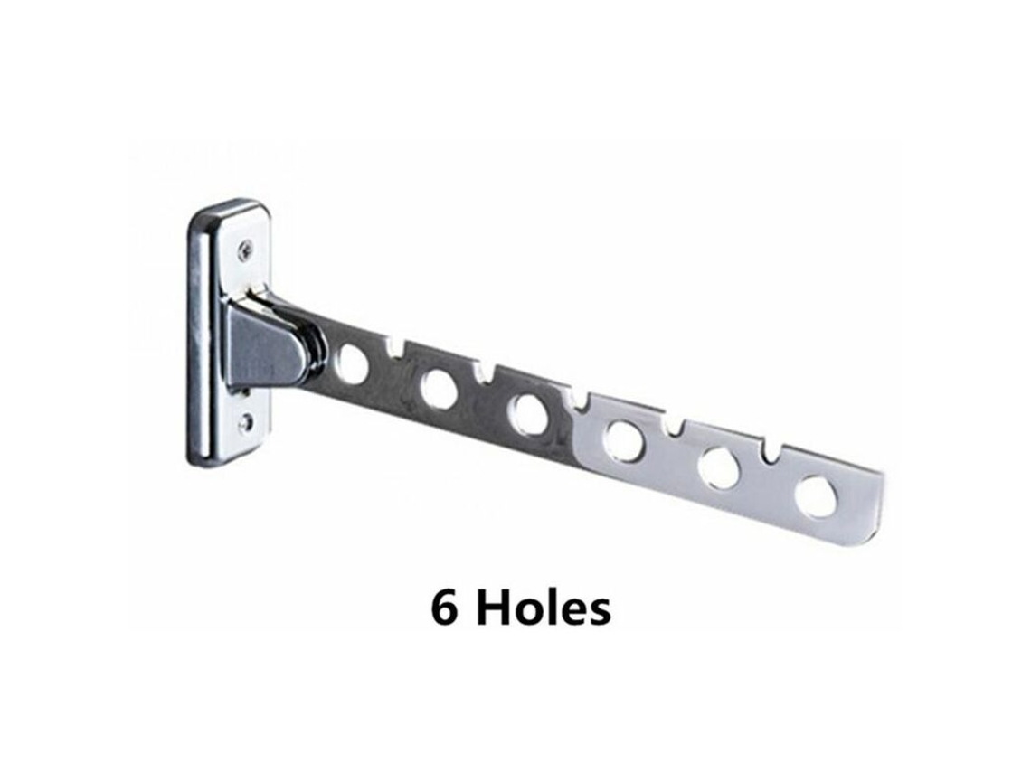 Cabide De Aço Inoxidável, Gancho De Parede Dobrável Com Parafuso, Cabide Para Roupas, Varal Para Roupas Sujas, Gancho De Parede, 6 Furos