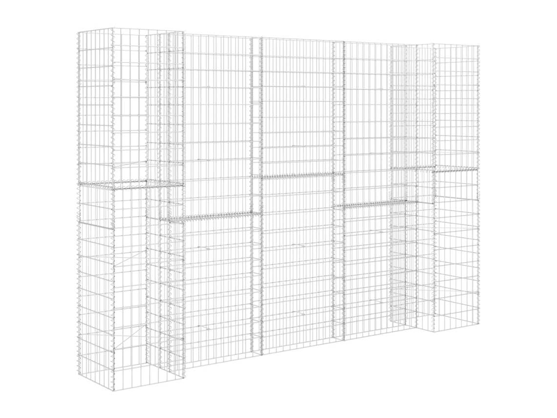 Gabion Planter, Gabion Planters Vidaxl Prateado Aço (260 X 40 X 180 Cm)