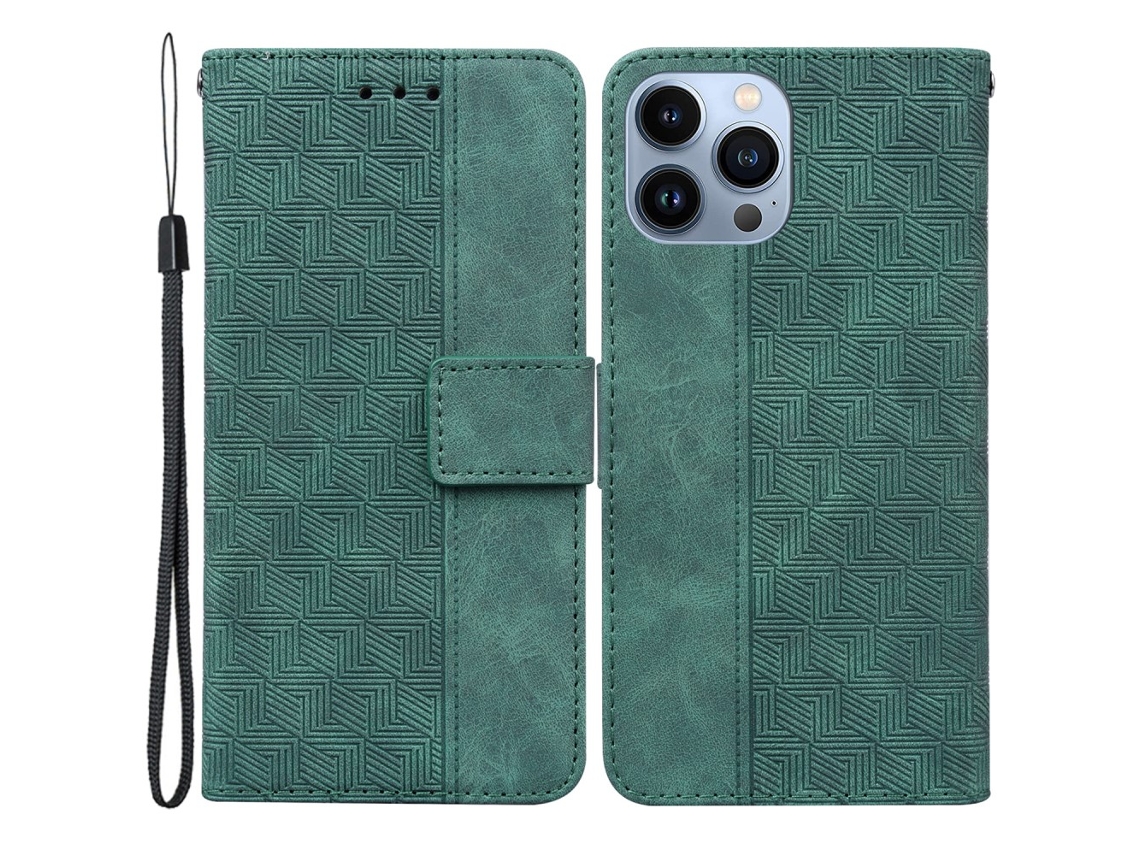 Capa Para Iphone 15 Pro Pele Sintética Verde