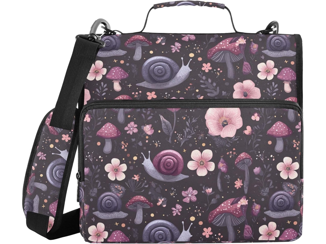 Pasta Com Zíper E Alça De Ombro, Vários Bolsos, 3, 8cm 1, 5 Polegadas, 3 Estojos Em Formato De Sino, Portfólio