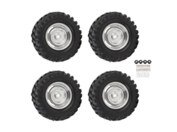 Ymsl 4 Pneus De Crawler Rc De 1.9 Polegadas De Borracha Com Roda De Plástico Para Carros Rc 1/10 Axial Prata Hxl