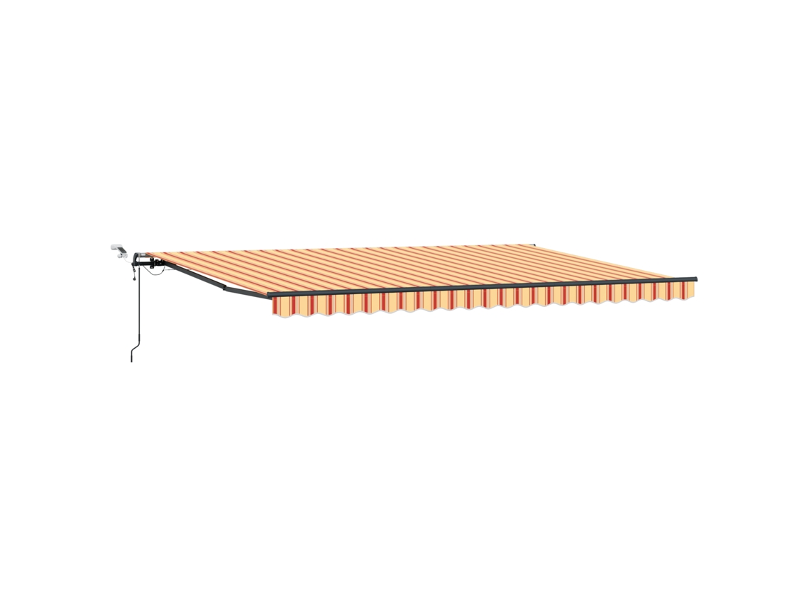 Toldo Retrátil Automático Com Led Amarelo E Laranja Vidaxl (500 X 300 Cm)
