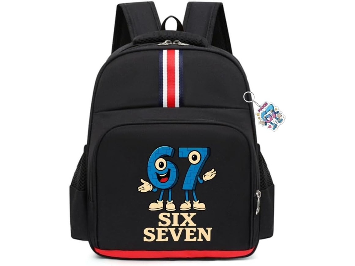 Mochila 67 Com Chaveiro, 41,9 Cm, Escolar Meme De Alta Capacidade Em Nylon Impressão 3d Para Meninos Meninas,
