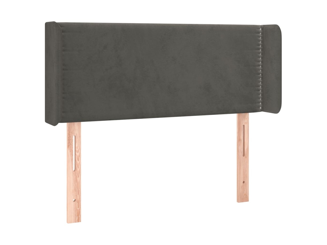 Cabeceira de Cama com Abas Veludo Cinzento Escuro MAISON EXCLUSIVE (93x16x78 cm)