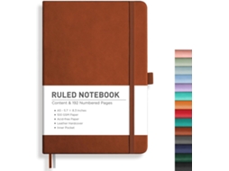 Caderno De Costura, 192 Páginas Numeradas, Papel Livre De Ácido De 100 G E M², Capa Em Couro, Marrom