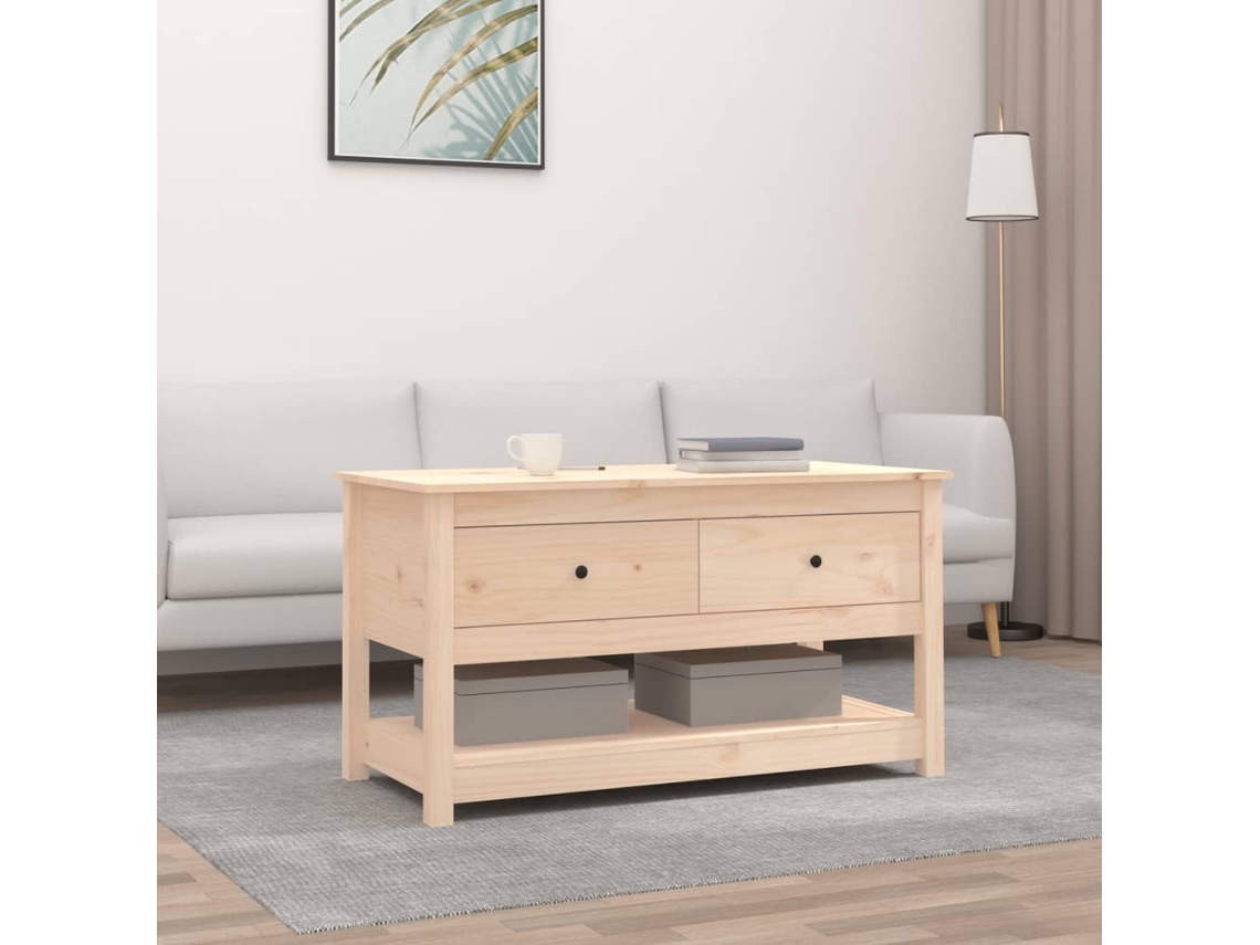 Vidaxl Mesa De Centro 102x49x55 Cm Pinho Maciço