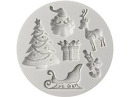 Molde De Silicone Natal Bandeja Bolo/doce/geléia/gelo/molde Biscoito Árvore Presente Rena Bastão Doces Papai Noel*