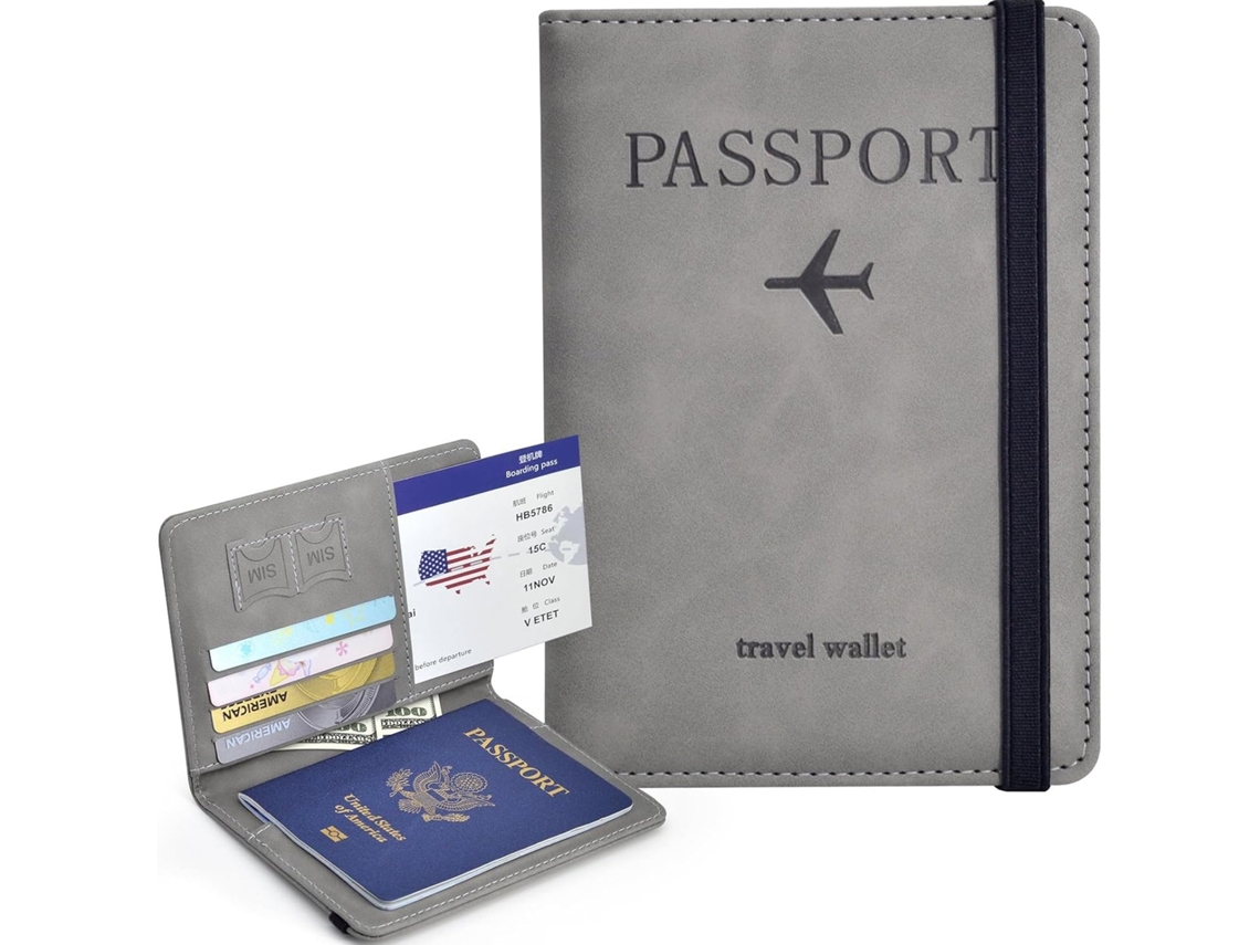 Porta Passaporte De Viagem, Com Proteção Rfid, Adequado Para Aeroportos, Férias, Cruzeiros E Viagens Profissionais