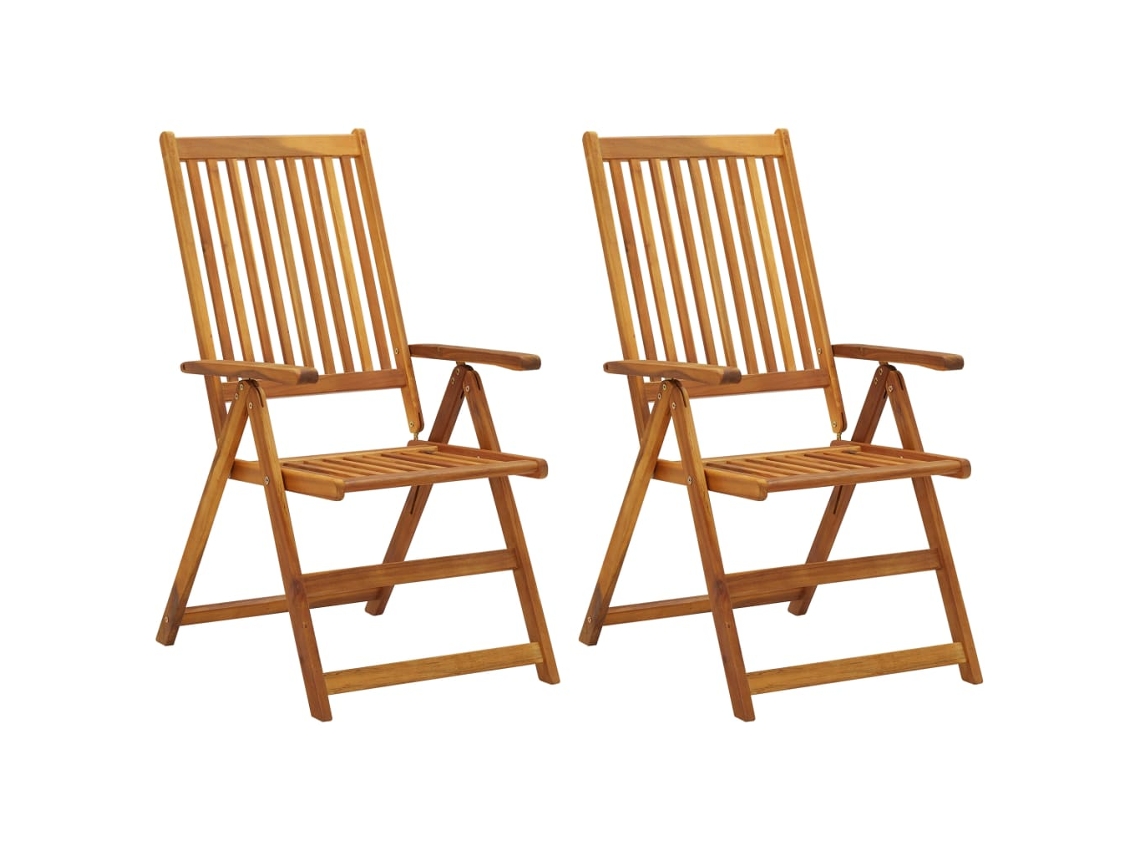 Maison Exclusive - Cadeiras Jardim Reclináveis C/ Almofadões 2 Pcs Acácia Maciça