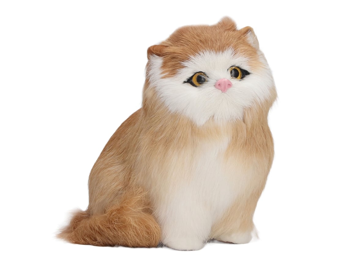 Ats muñeco de Gatso Peludo Simulado Amarelo Cute Estátua de Gatso Figura Decoratsiva para Lar Crianças Adultos