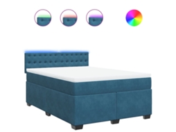 Box Spring Bed, Box Spring Beds Vidaxl Azul Veludo (140 X 190 Cm)