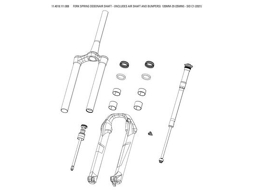 Kit de pistão de garfo Rockshox Sid C1 2021 Dba 100mm 2935mm