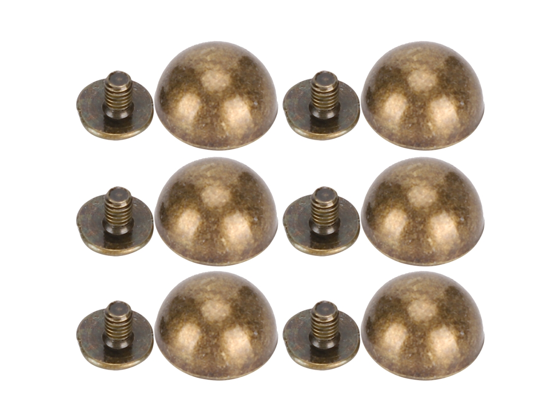 Rebites Cogumelo 12mm Bronze Couro
