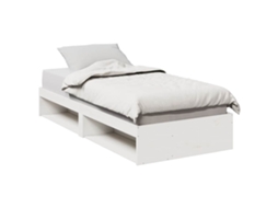 Vidaxl Cama Dia Sem Colchão Branco 100x200 Cm Pinho De Madeira Maciça