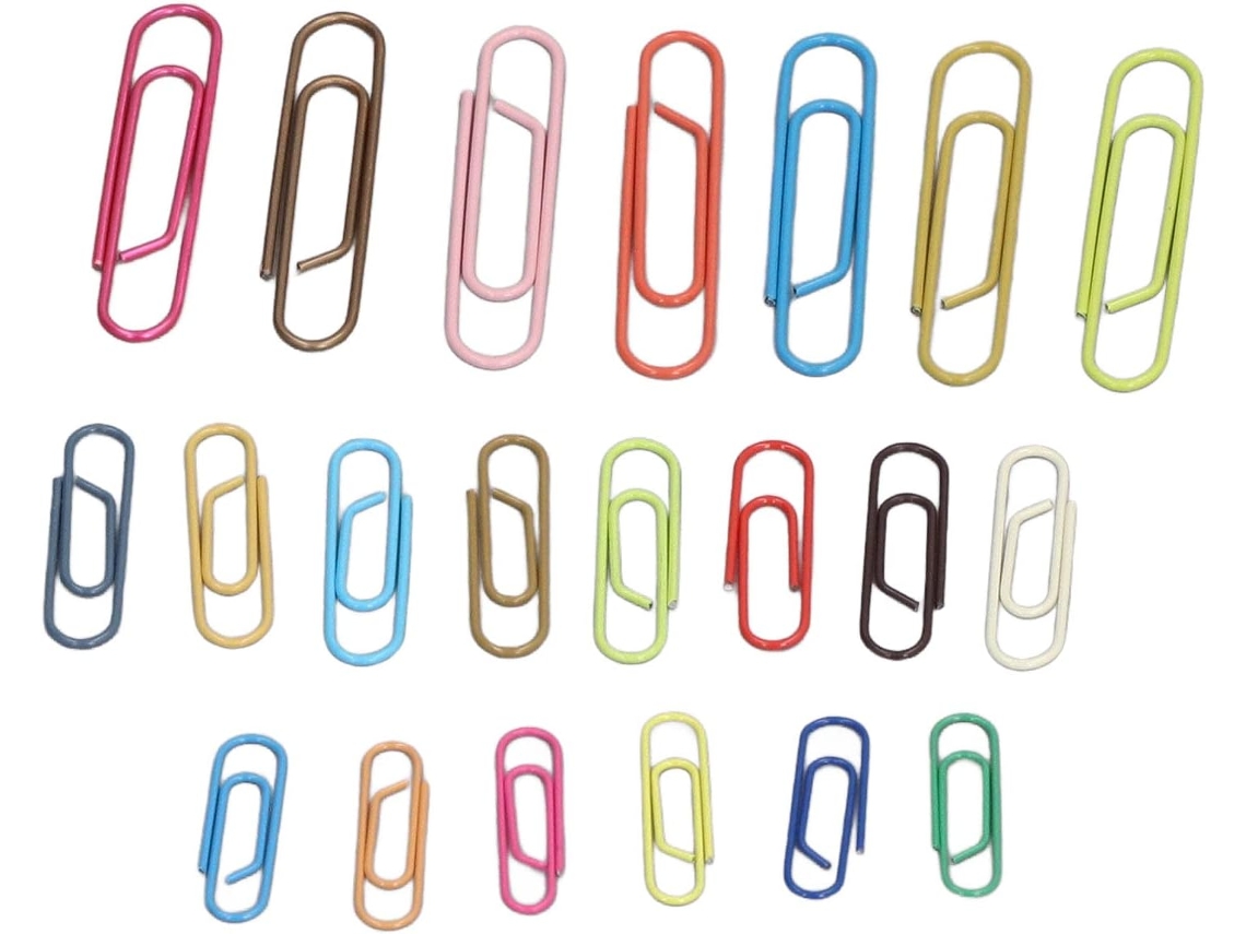 525 Clipes de Papel Coloridos, Clipes de Papel Duráveis de Material Premium, Clipes de Papel de Metal Macios e Resistentes
