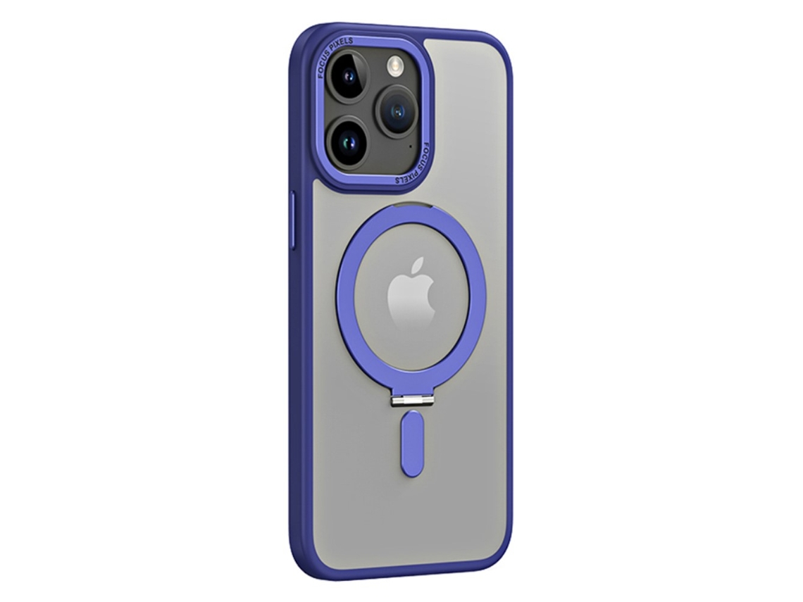 Suporte Casa Quedas Marinho Para Iphone 15 Pro Max Pele Sintética Magnética Azul