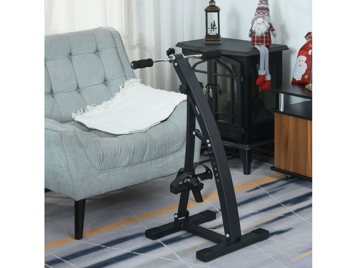 Vélo D'appartement Pedalier Reabilitação Braços Pernas 40l X 42,5l X 100h Cm Altura do Guidão Ajustável Preto