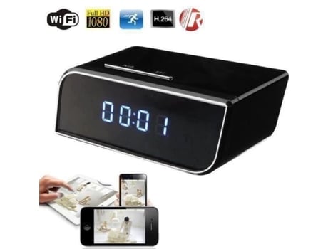 HD 1080P Wifi Câmera espiã sem fio IR Despertador Espião Detecção de movimento noturno Plugue UE CHANGM
