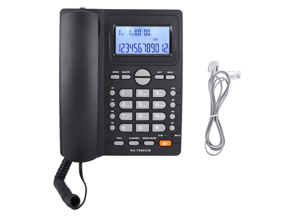 Telefone Fixo Com Fio Com Display De Identificação De Chamadas E Alto-falante (preto)