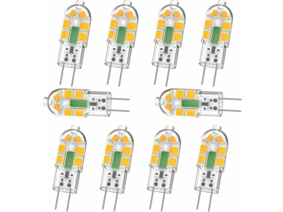 Lâmpada Led, 10 Unidades, Base G4, 2w, 20w, Ac/dc12v, 3000k, 200lm, Intensidade Regulável, Para Uso Residencial, Comercial E Manutenção Elétrica