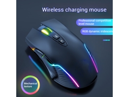 Rato Yizhood Cw905 Jogo Sem Fio Bluetooth Rgb Efeito De Luz Mecânico Recarregável Bateria De Longa Duração Laptop Esports Branco