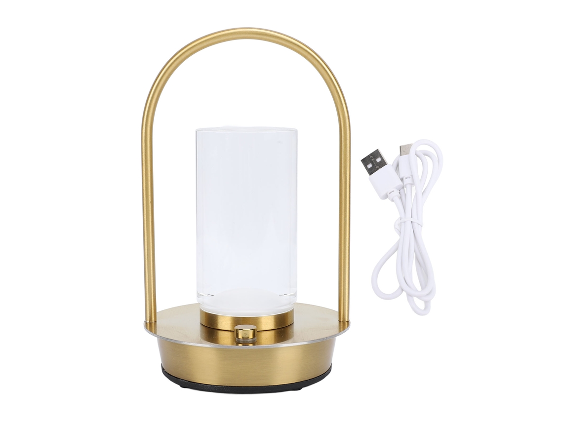 Luz de Mesa Sem Fio de Metal com Controle Táctil, 3 Cores, 2000mAh para Quarto, Sala e Estudo