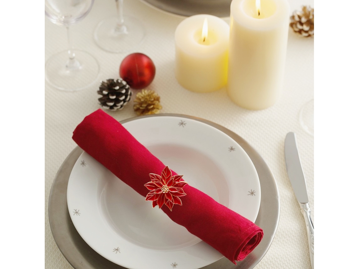 Anel De Guardanapo De Flor De Natal (tema De Natal, Decoração De Feriado) Eoocoo