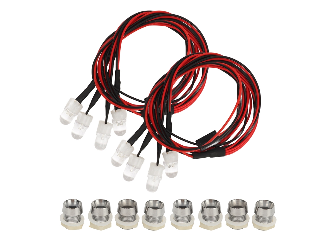 Kit de Luzes Business para Carro RC, 4 LEDs, Branco, Amarelo, Faróis, Lanternas, Compatível com Traxxas