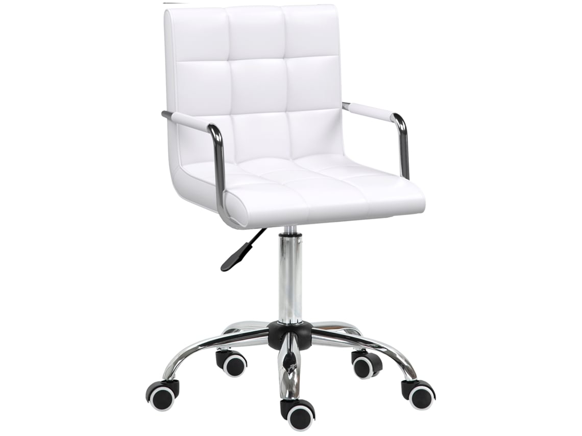 CADEIRA de escritório giratória, ajustável, estofada, branco S/MARCA