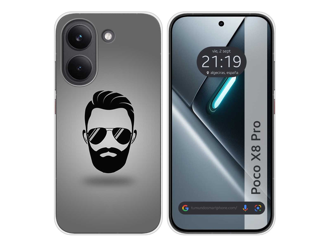 Capa Tumundosmartphone De Silicone Para Xiaomi Poco X8 Pro 5g Com Estampa De Barba Em Desenho Animado