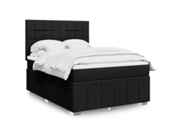 Vidaxl Cama Com Molas/colchão 160x200 Cm Tecido Preto