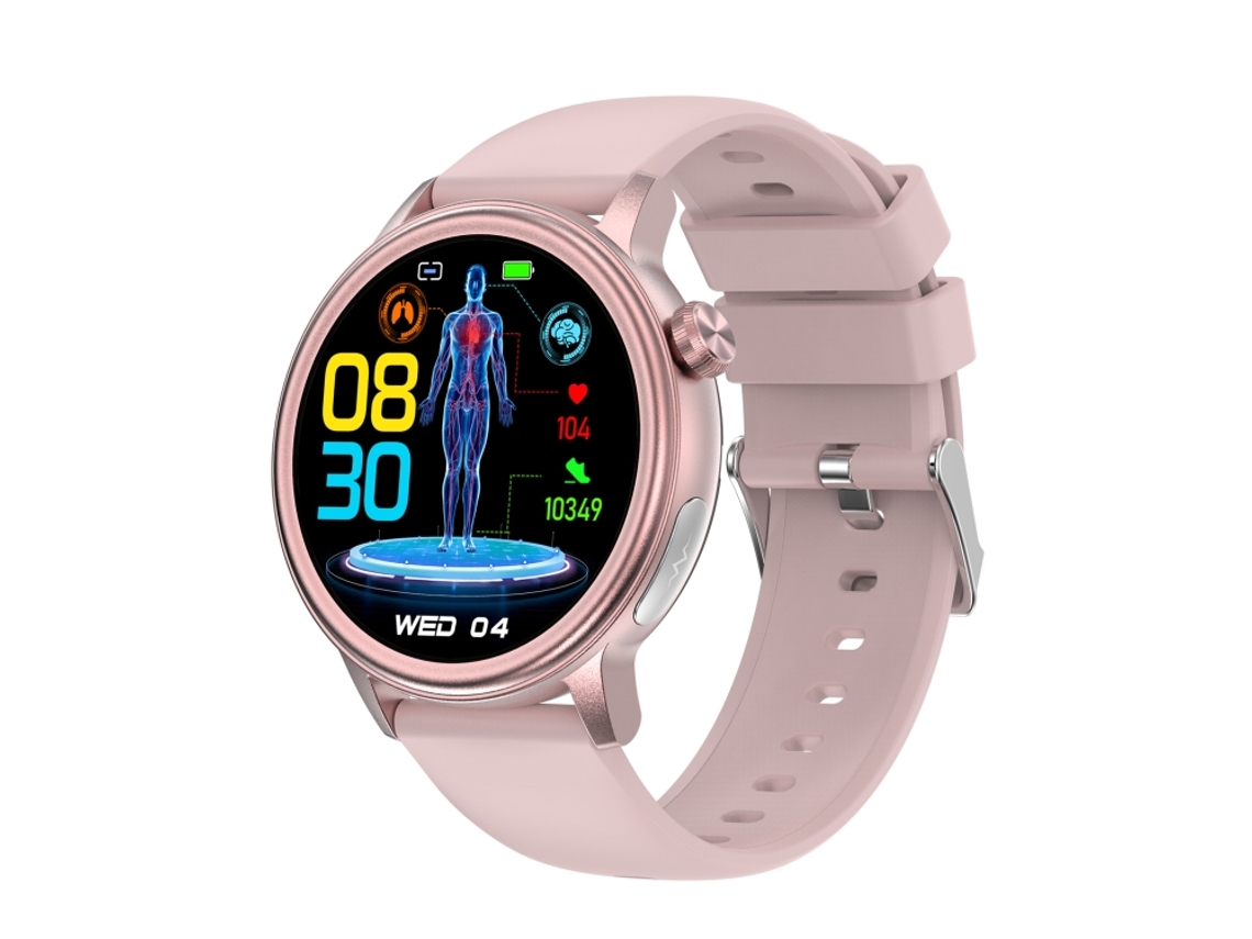 Smartwatch Com Tela Colorida De 1,39 Polegadas E Pulseira De Silicone, Compatível Com Chamadas Bluetooth E Função Ecg. Mdug (rosa)