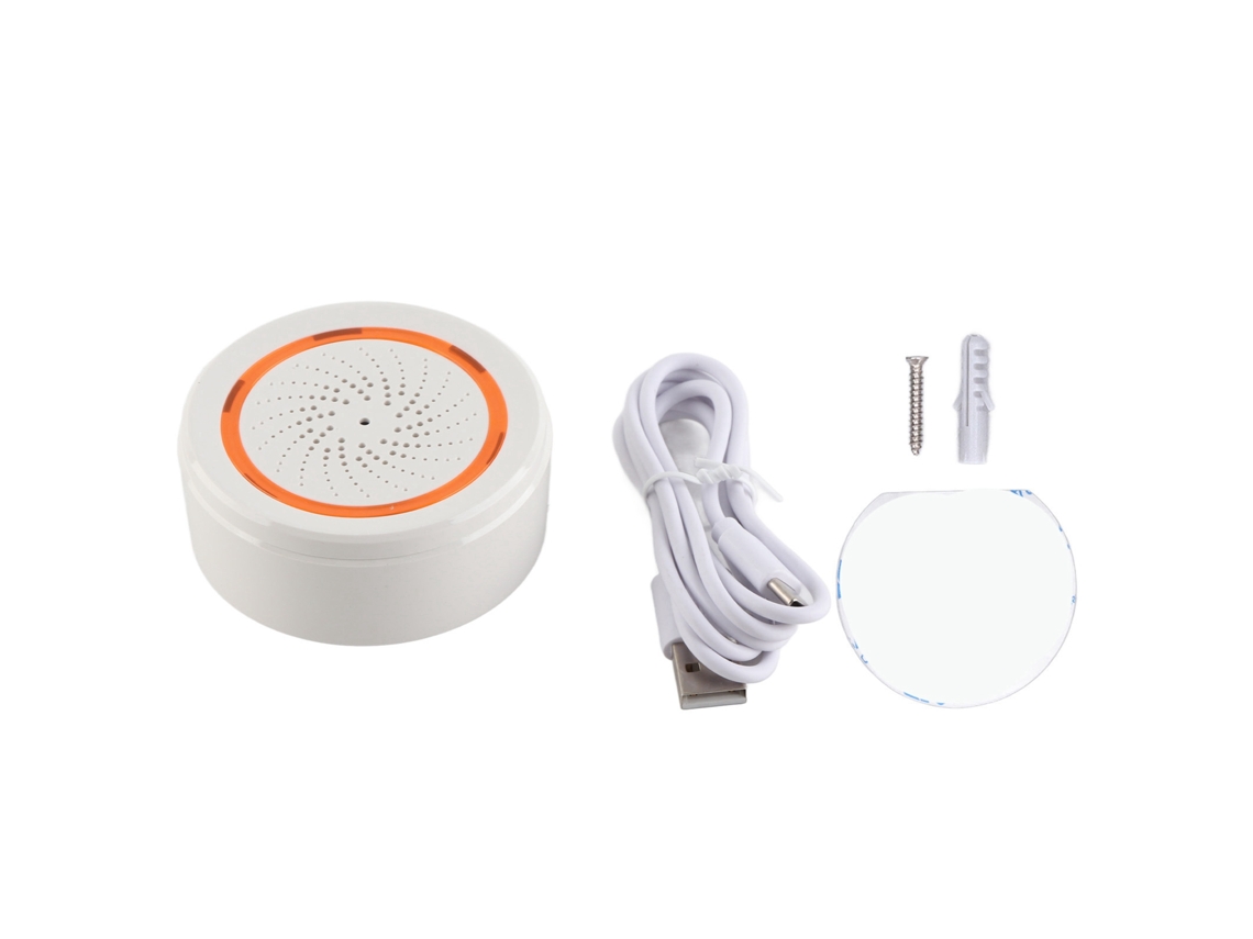 Tuya Alarme De Som E Luz Sem Fio Inteligente (90db)