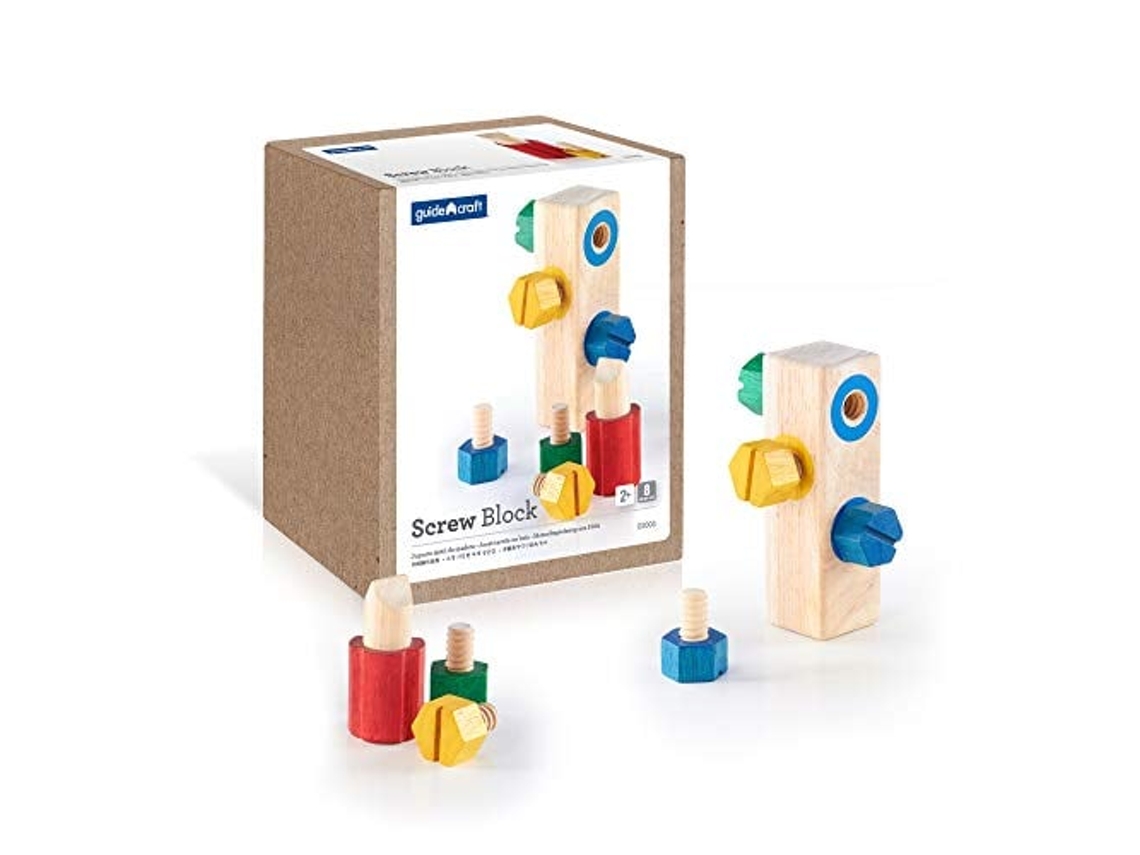 Brinquedo Educativo De Blocos De Parafuso De Madeira Guidecraft Multicolorido