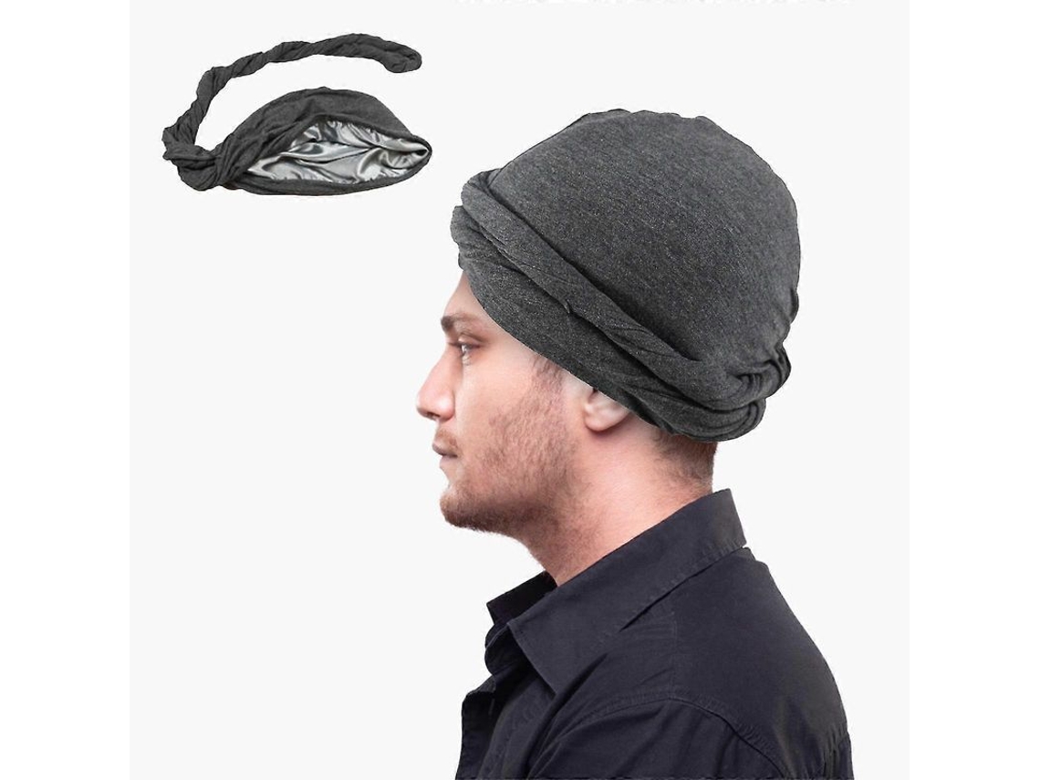 Paño De Cabeza Vintage Para Hombres Con Torsión Elástica Modal Y Seda Para Manejar El Cabello 58 Cm 60 Cm Gris Escuro