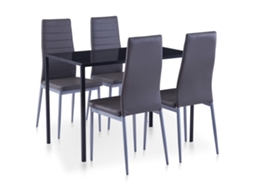 Vidaxl Conjunto De Jantar 5 Pcs Cinzento