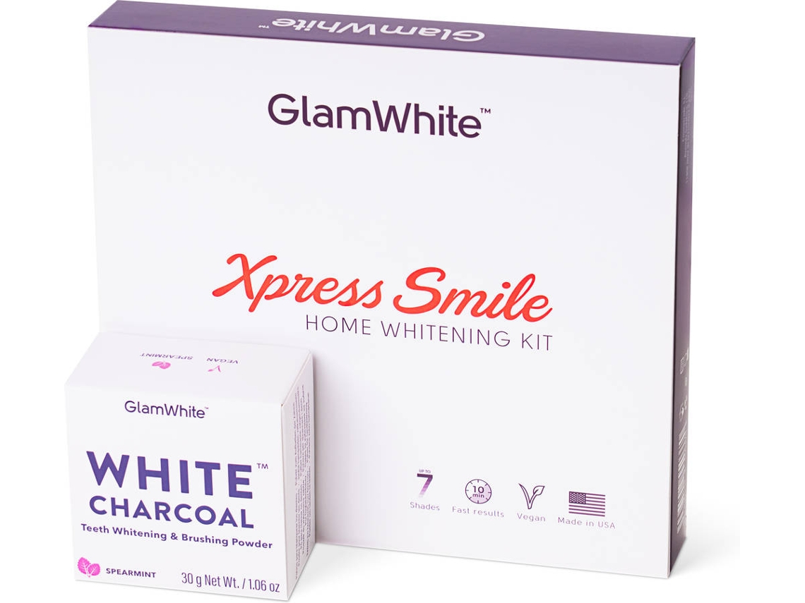 Pack Branqueamento GLAMWHITE Kit Xpress Smile + White Charcoal