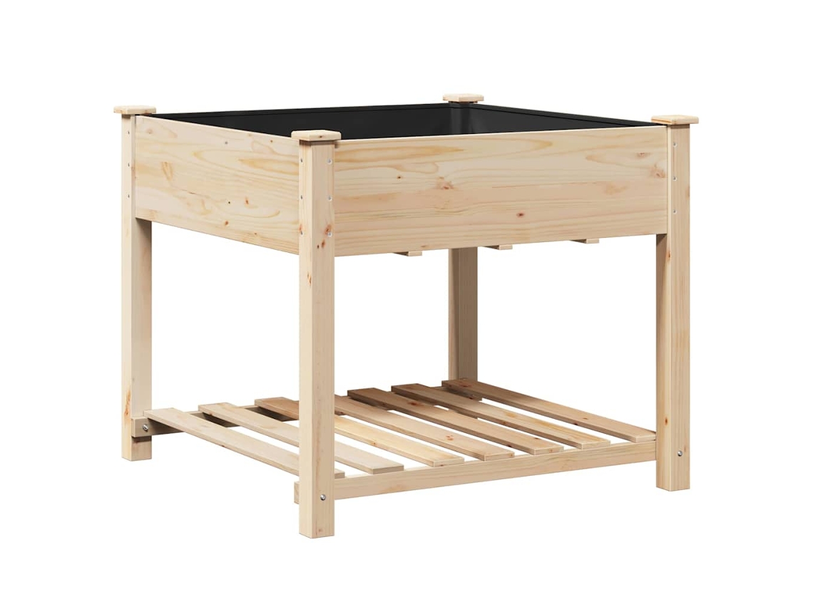 Vaso de Jardim HARLANV1 bege 90x90x76,5 cm de madeira de fir sólida