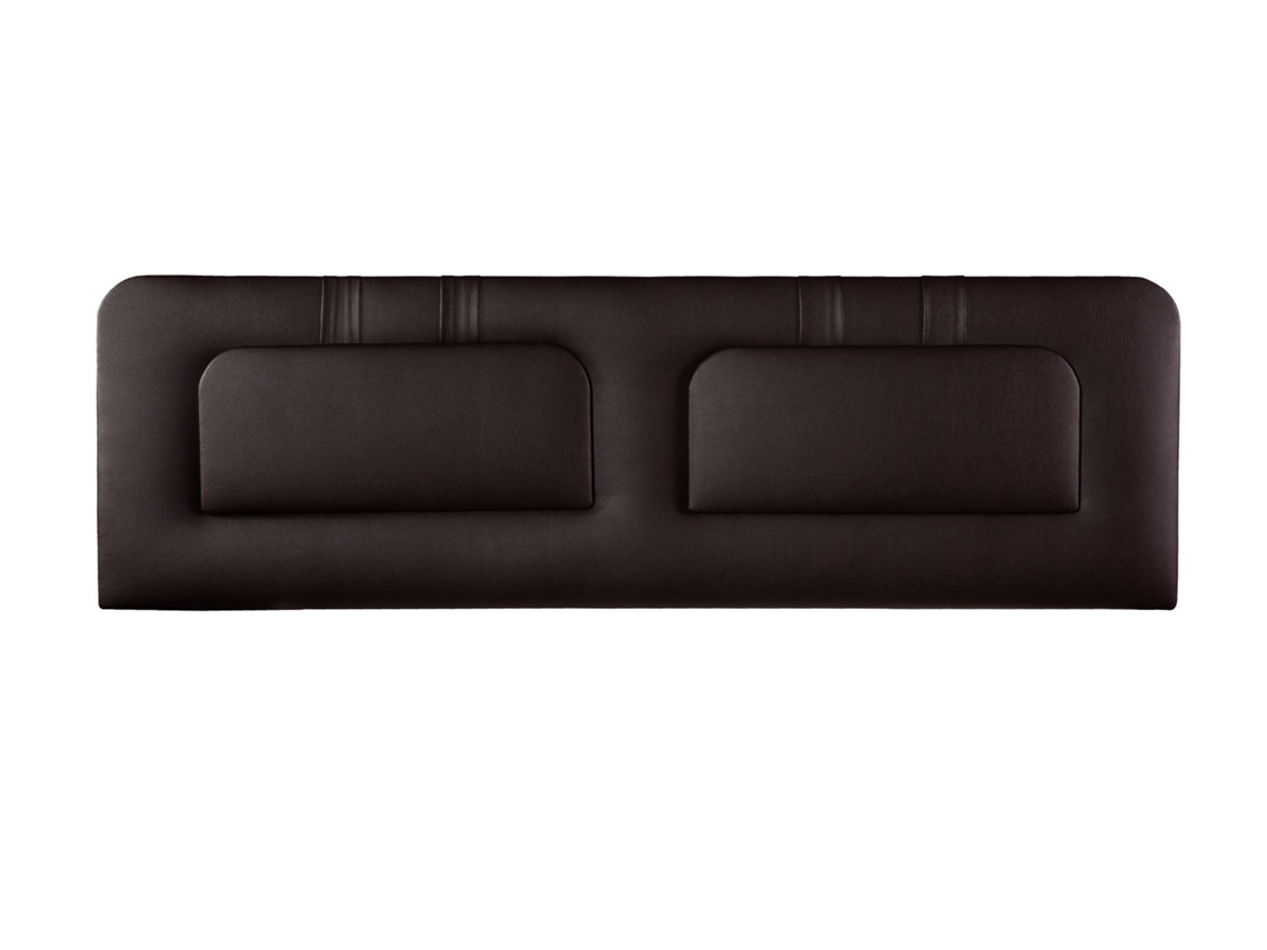Cabeceira estofada BLUME para Cama 140 Couro Chocolate ( 145 x 50 x 7 cm)