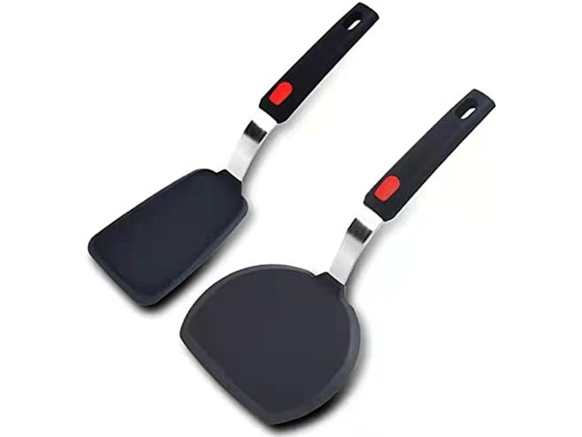 Espátula de silicone para cozinha, resistente ao calor até 315 °C (600 °F), para pizza e panelas antiaderentes, quadrada.