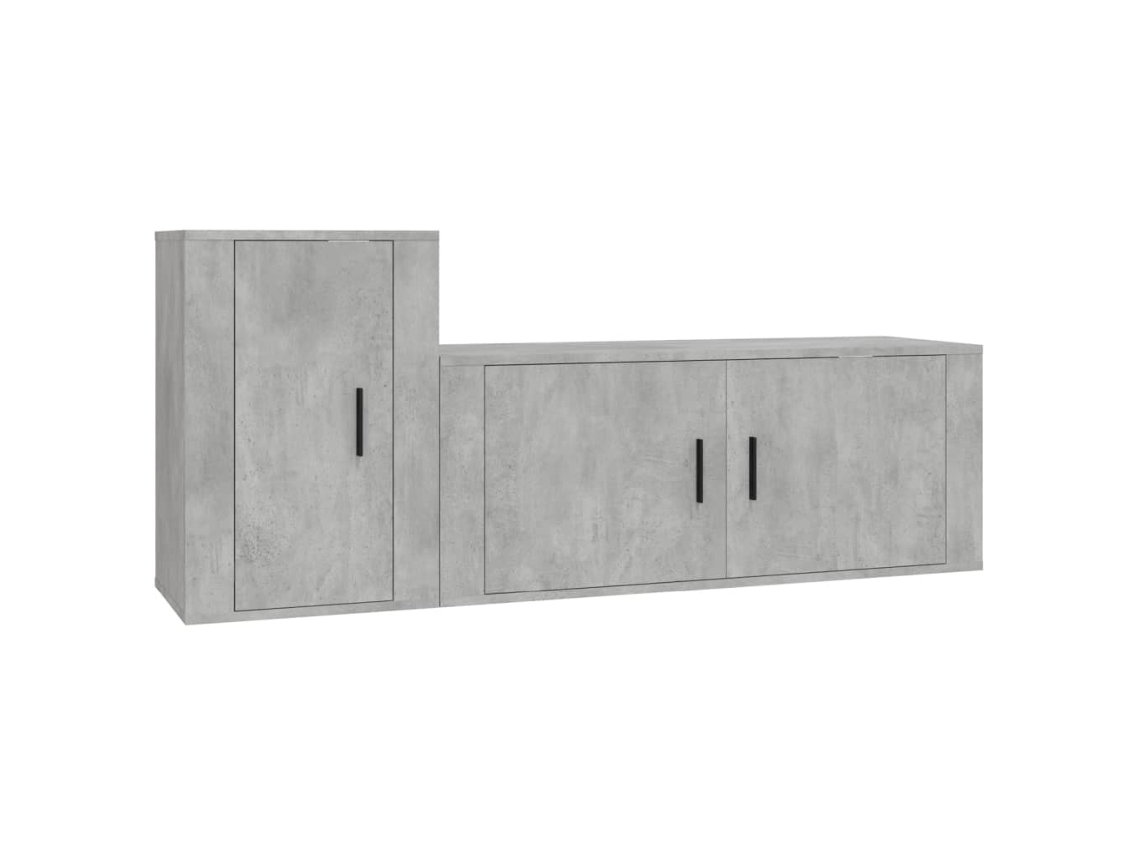 Conjunto de 2 Telemóveis de TV Derivados da Madeira Cinza Cimento MAISON EXCLUSIVE
