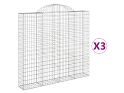 Gabion Basket, Gabion Baskets Vidaxl Prateado Ferro (200 X 30 X 180/200 Cm)